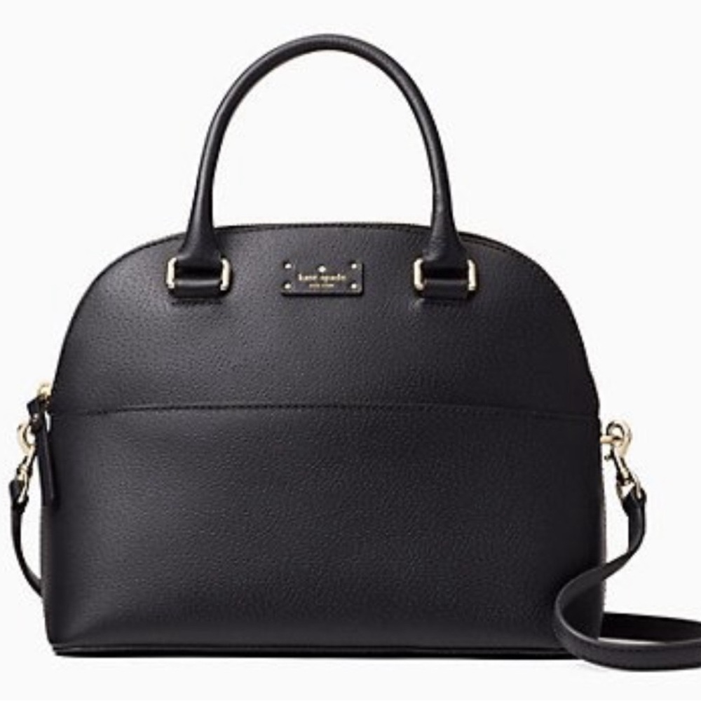 Kate Spade New York GROVE STREET CARLI SATCHEL in Black Leather w/Gold Hardware